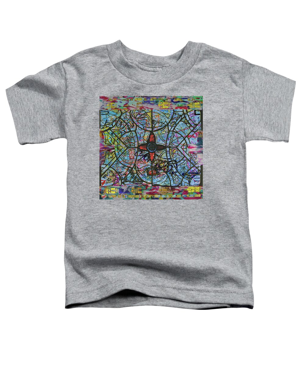 Depth Toddler T-Shirt featuring the painting Stained Glass Abstract Graffiti by Tony Rubino