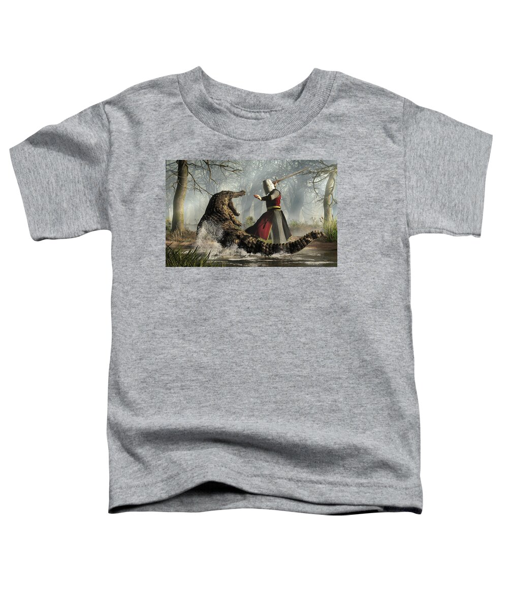 Knight Toddler T-Shirt featuring the digital art Tales of Dragons by Daniel Eskridge