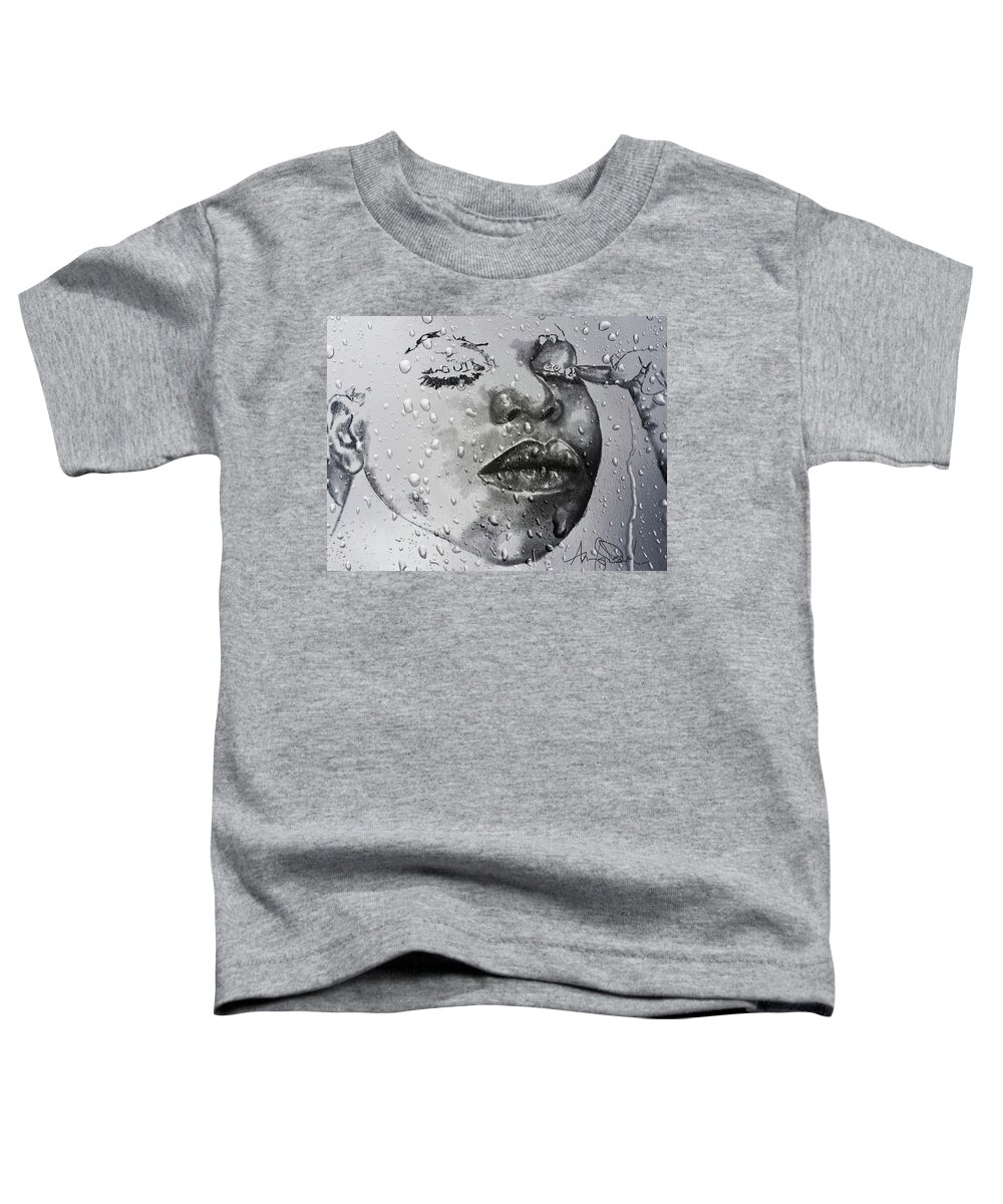  Toddler T-Shirt featuring the drawing Tears Nina by Angie ONeal