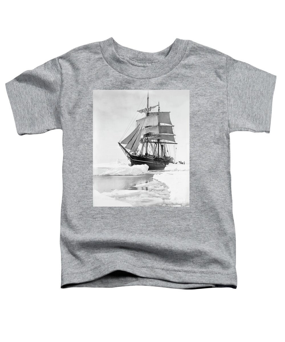 1900s Toddler T-Shirt featuring the photograph Terra Nova in Antarctic pack ice, 1910 by Scott Polar Research Institute