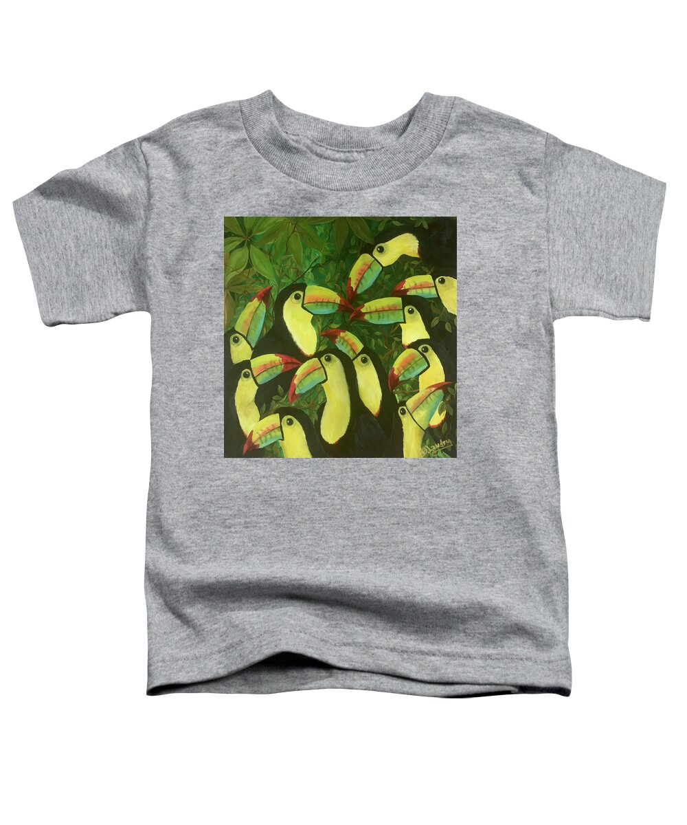 Toucans Toddler T-Shirt featuring the painting The Amigos by Barbara Landry