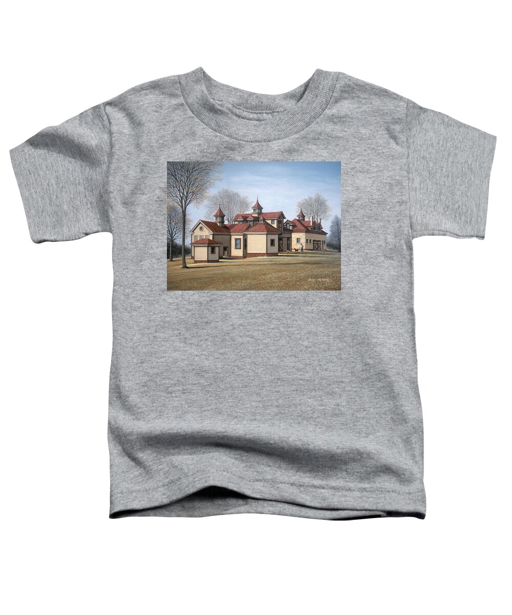 Architectural Landscape Toddler T-Shirt featuring the painting The Bingham Waggoner Estate, Outbuildings by George Lightfoot