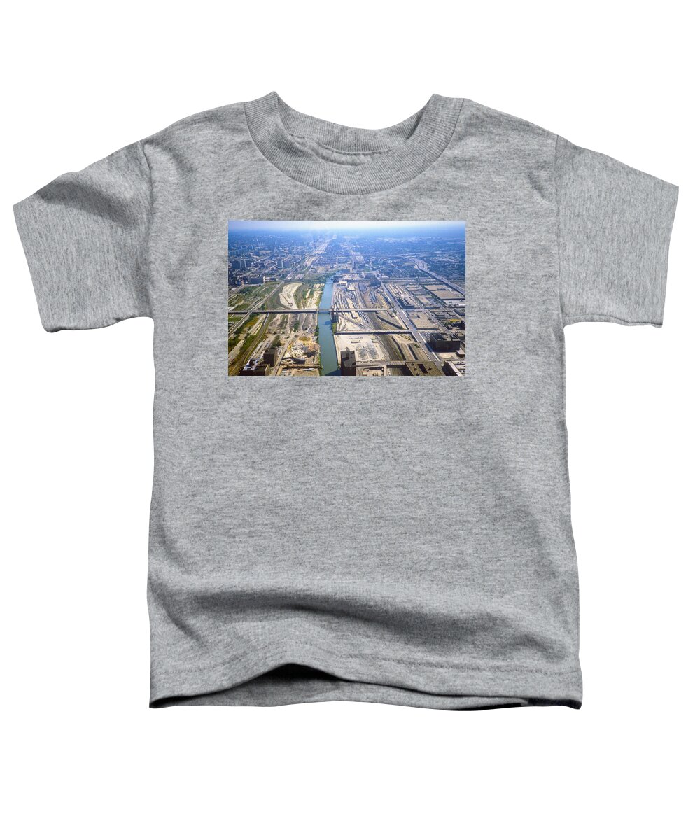 Chicage Toddler T-Shirt featuring the photograph The Chicago Rail Freight Yards in 1984 by Gordon James