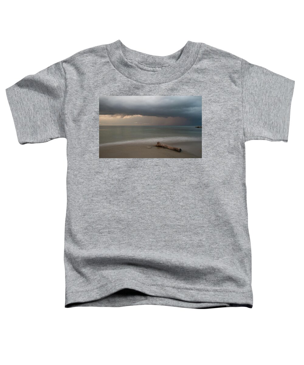 Storm Toddler T-Shirt featuring the photograph The coming of the storm from ocean by Michalakis Ppalis