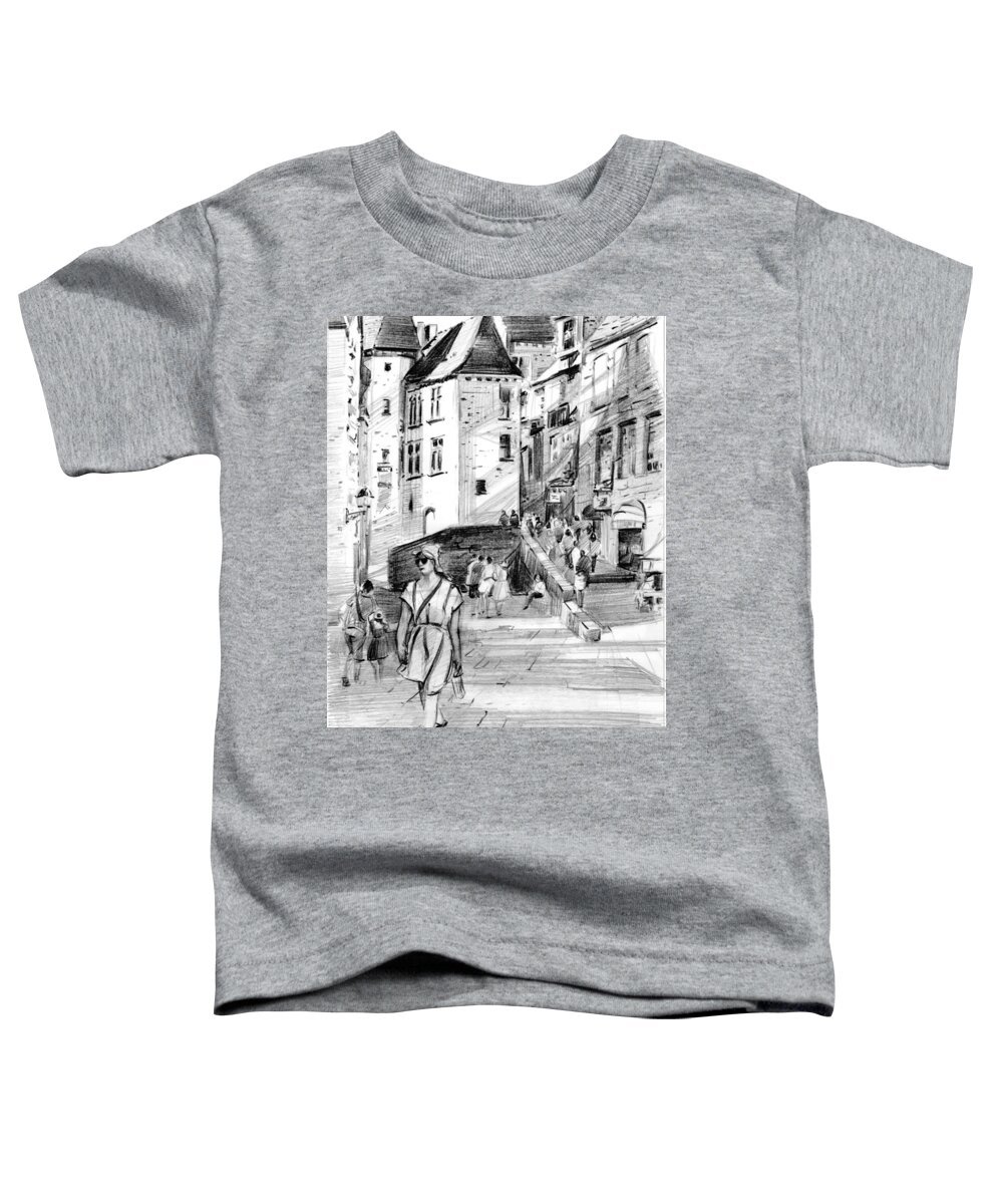 City_scape Toddler T-Shirt featuring the painting The French Plaza by P Anthony Visco