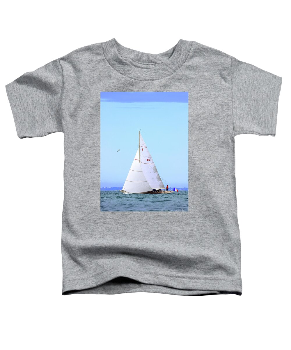19th Toddler T-Shirt featuring the photograph The Hispania IV 1927 in Quiberon Bay by Frederic Bourrigaud