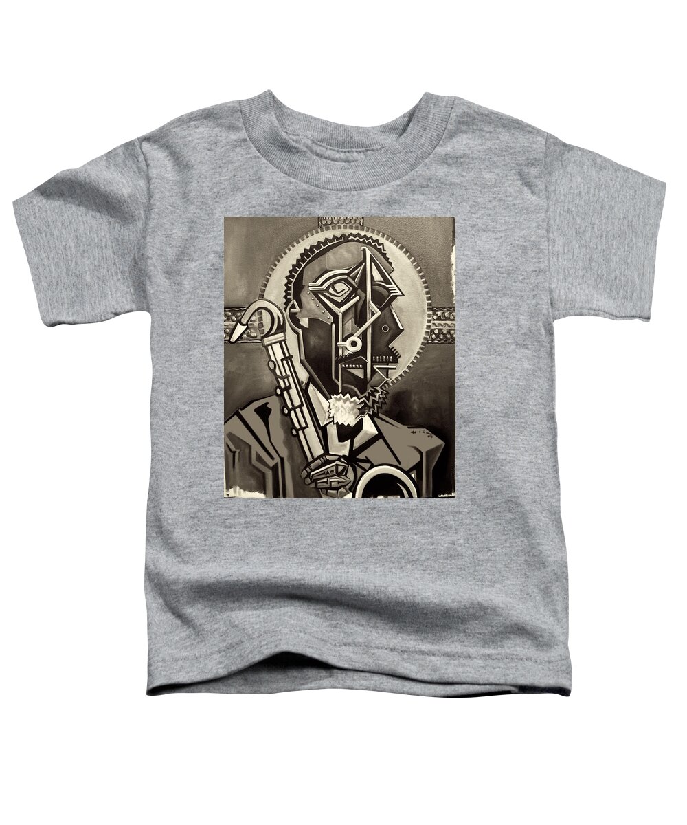  Toddler T-Shirt featuring the painting The Holy Ghost / Black and White by Martel Chapman
