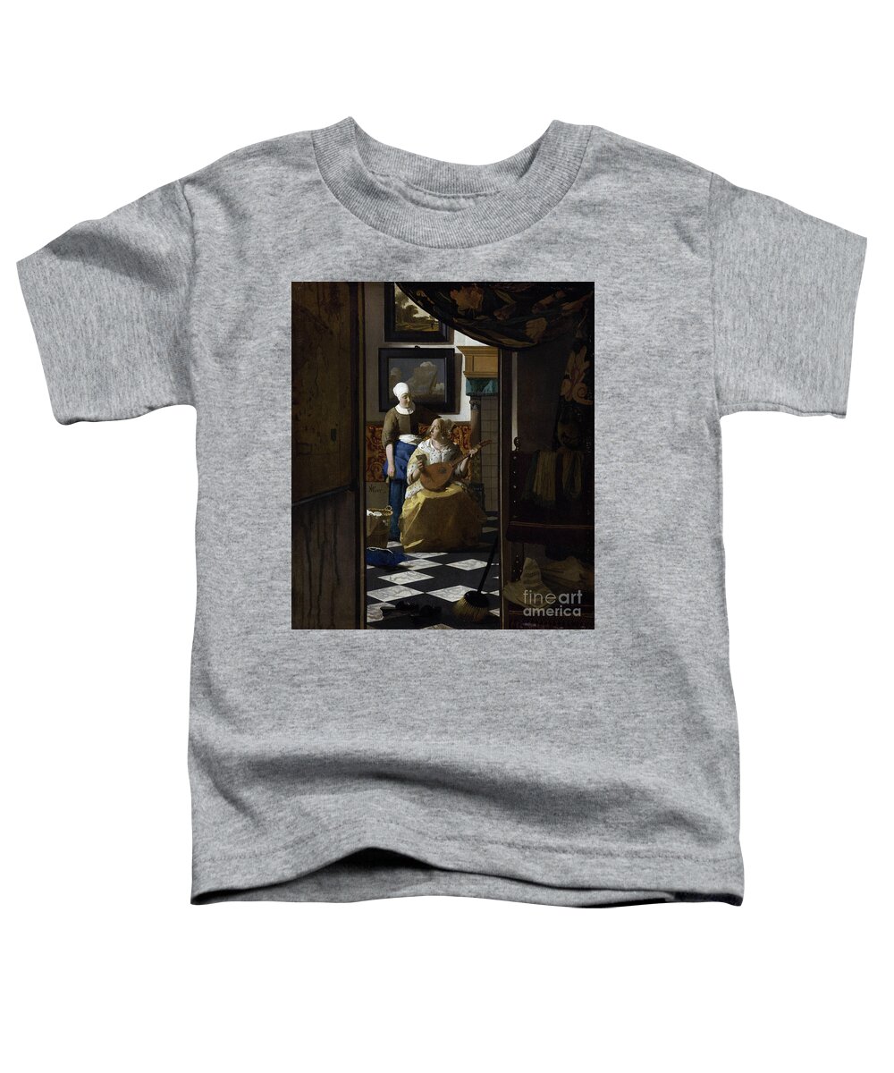 1670 Toddler T-Shirt featuring the painting The Love Letter by Vermeer