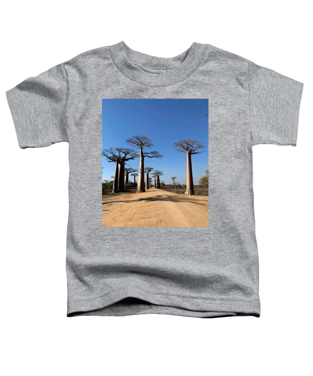 All Toddler T-Shirt featuring the digital art The Trees on the Road in Baobab Alley in Madagascar KN51 by Art Inspirity
