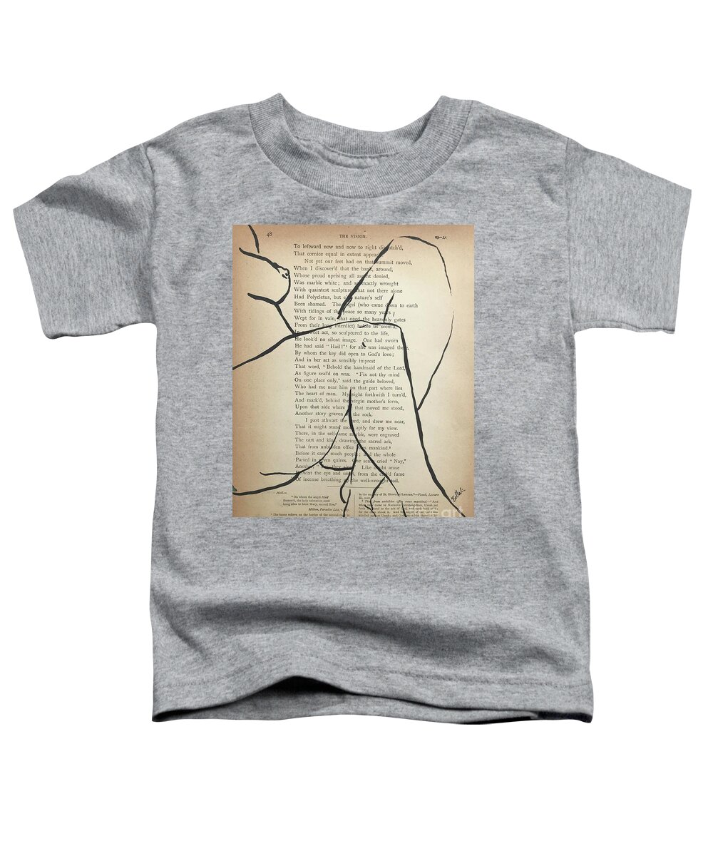 Sumi Ink Toddler T-Shirt featuring the drawing The Vision 48 by M Bellavia