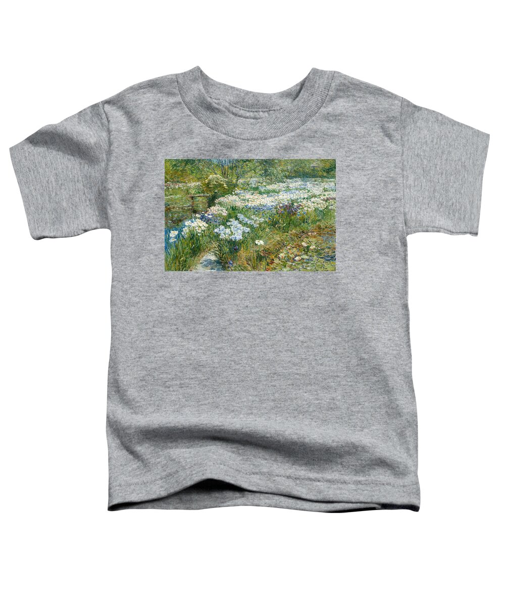 Childe Hassam Toddler T-Shirt featuring the painting The Water Garden, 1909 by Childe Hassam
