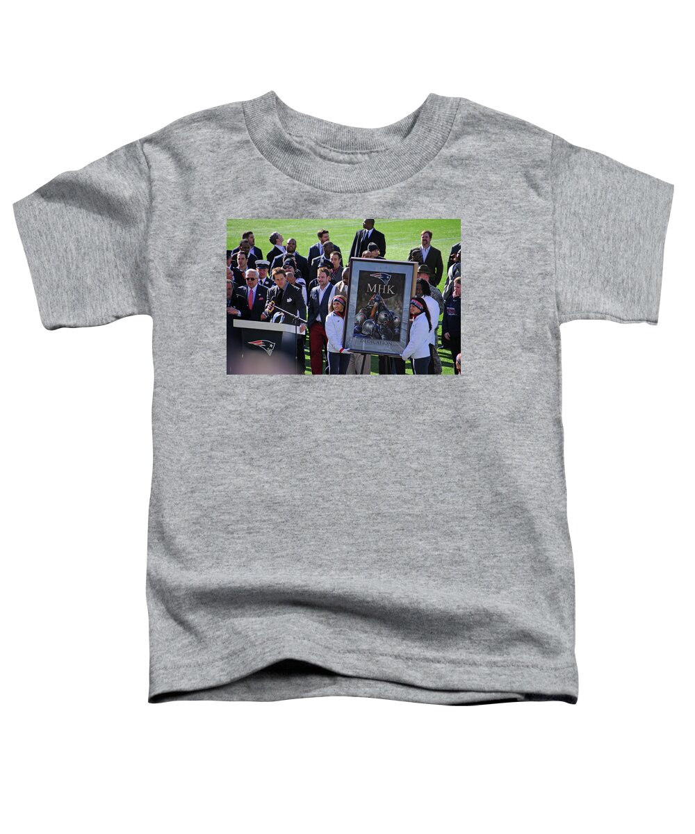 Tom Brady Toddler T-Shirt featuring the photograph Tom Brady at the Podium by Mike Martin