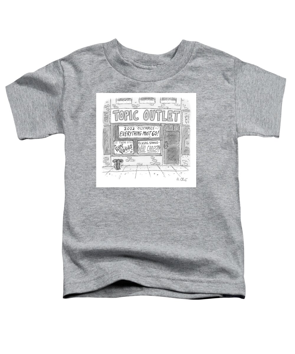 Captionless Toddler T-Shirt featuring the drawing Topic Outlet by Roz Chast