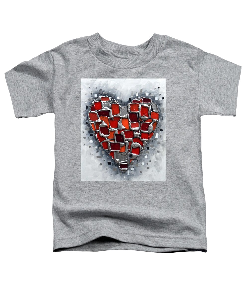 Heart Toddler T-Shirt featuring the painting Treasured Heat by Amanda Dagg
