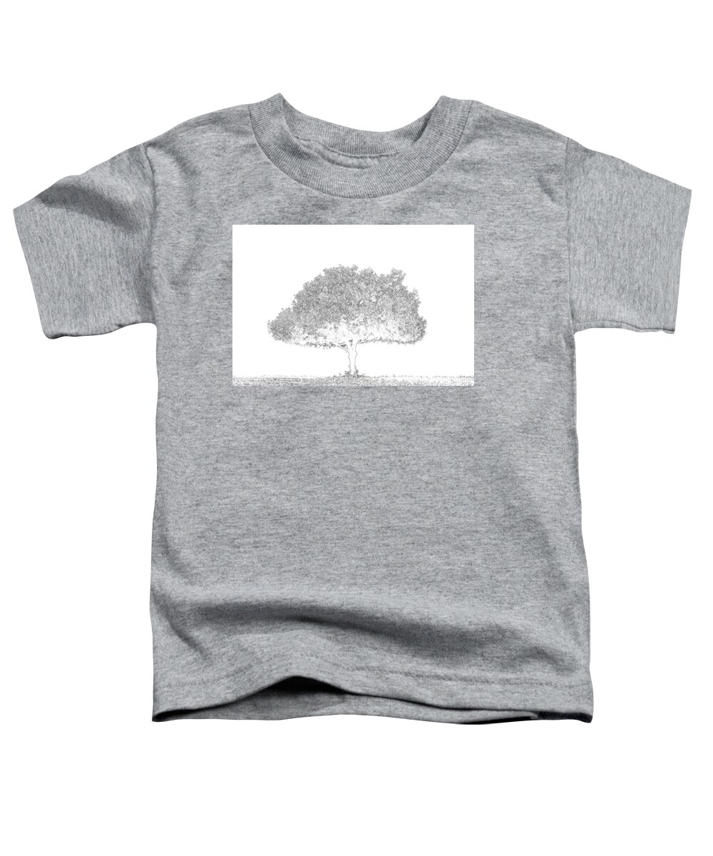 Tree Toddler T-Shirt featuring the mixed media Tree at Mount Soledad Sketch by Alison Frank