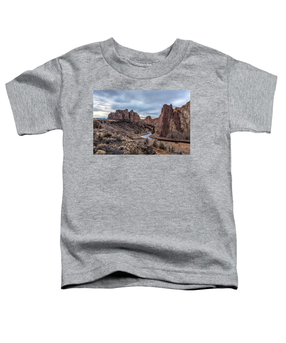 Smith Rock Toddler T-Shirt featuring the photograph Twilight at Smith Rock State Park by Belinda Greb
