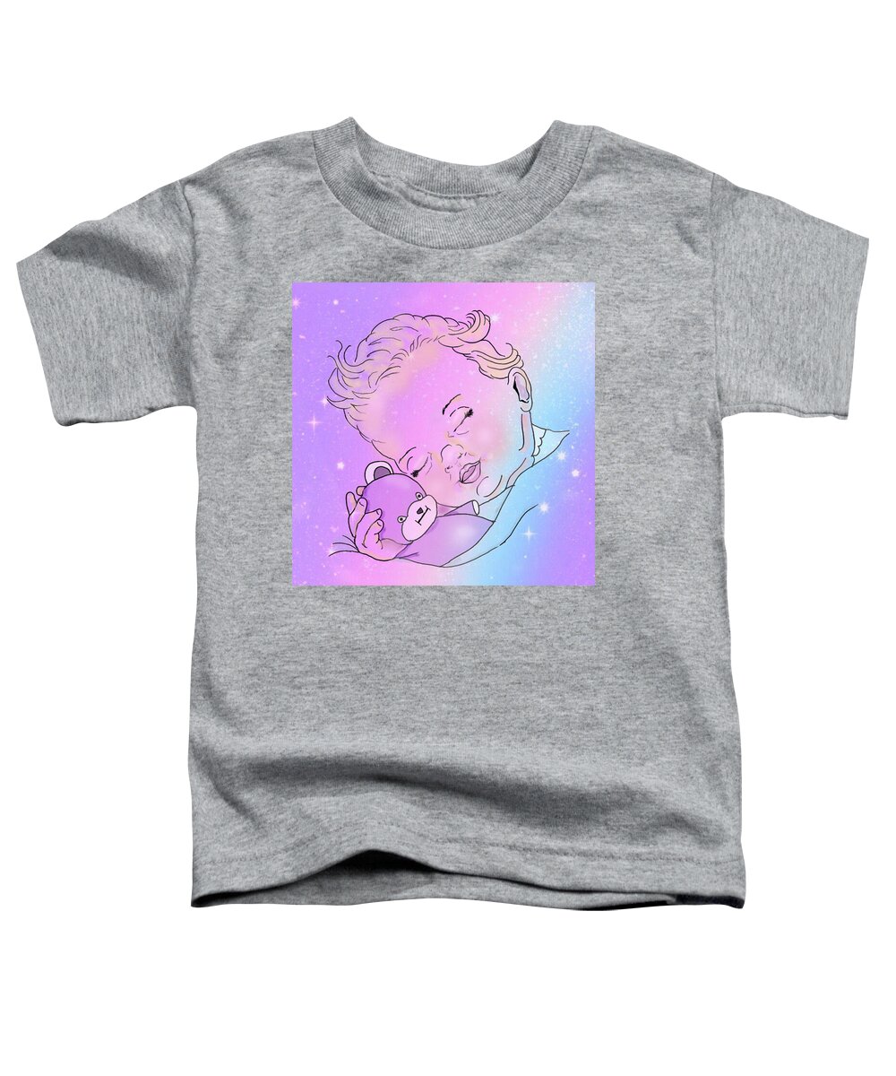 Baby Toddler T-Shirt featuring the digital art Twinkle, Twinkle Little Dreams by Kelly Mills