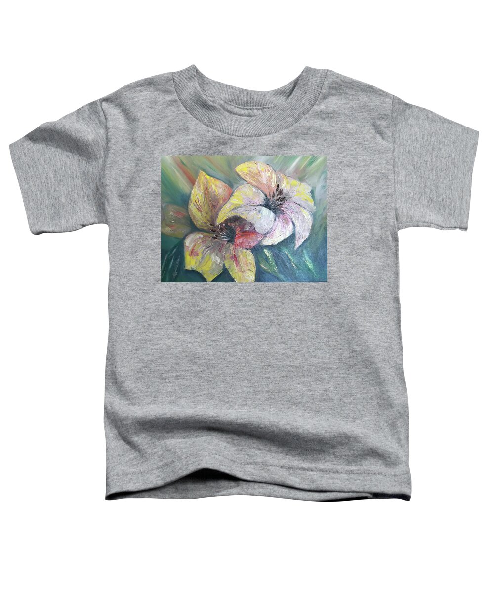 Flower Toddler T-Shirt featuring the painting Two lilies by Tetiana Bielkina