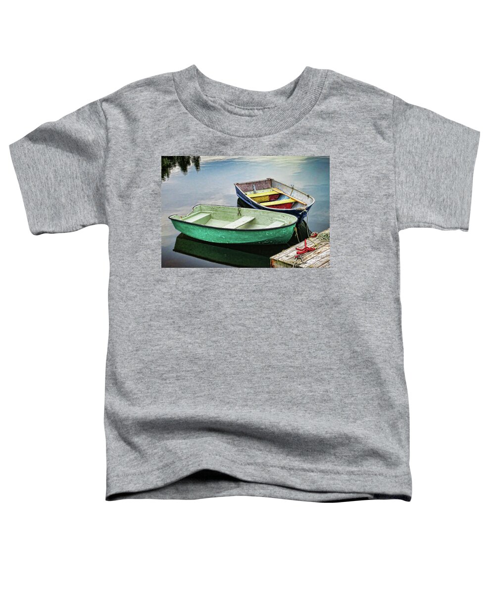 Two Toddler T-Shirt featuring the photograph Two rowboats in Nova Scotia by Tatiana Travelways