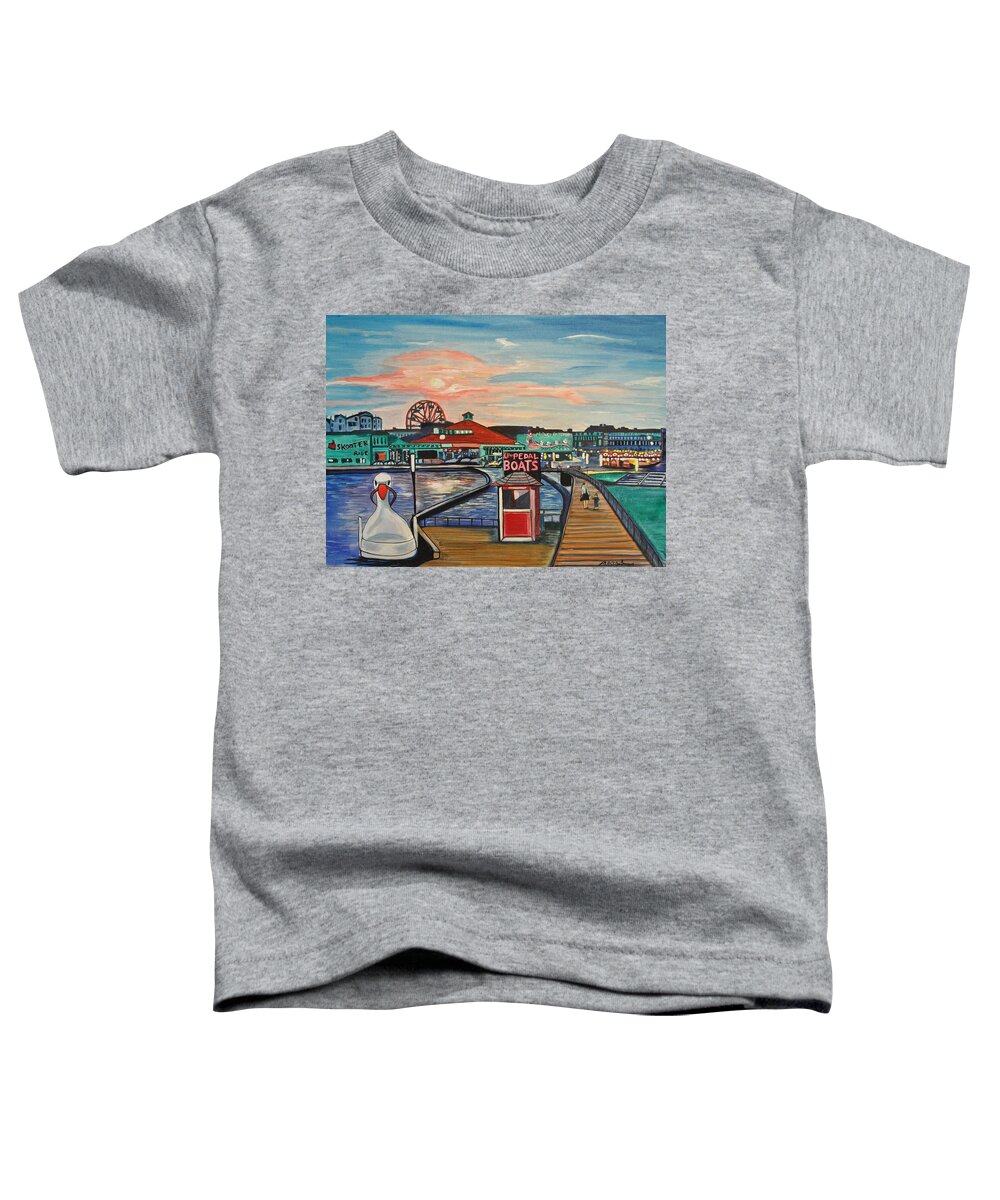 Asbury Art Toddler T-Shirt featuring the painting U-Pedal the Boat by Patricia Arroyo