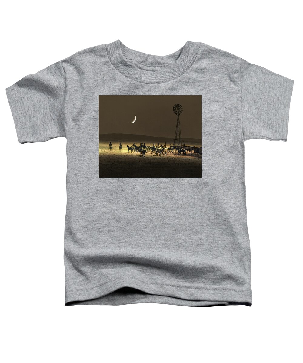 Cowboys Toddler T-Shirt featuring the photograph Under A Rustlers Moon by Don Schimmel