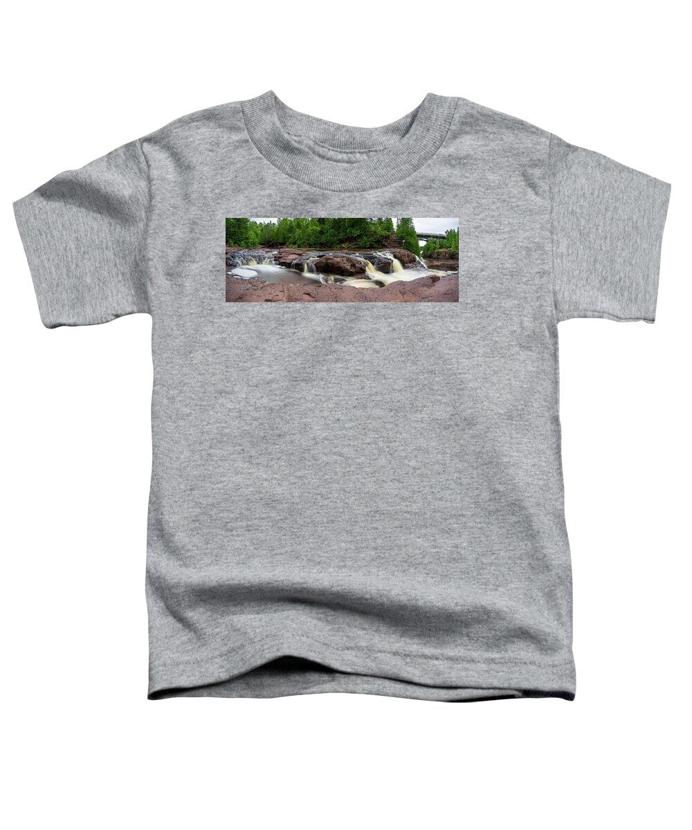 Gooseberry Falls Toddler T-Shirt featuring the photograph Upper Gooseberry Falls Panorama by Sebastian Musial