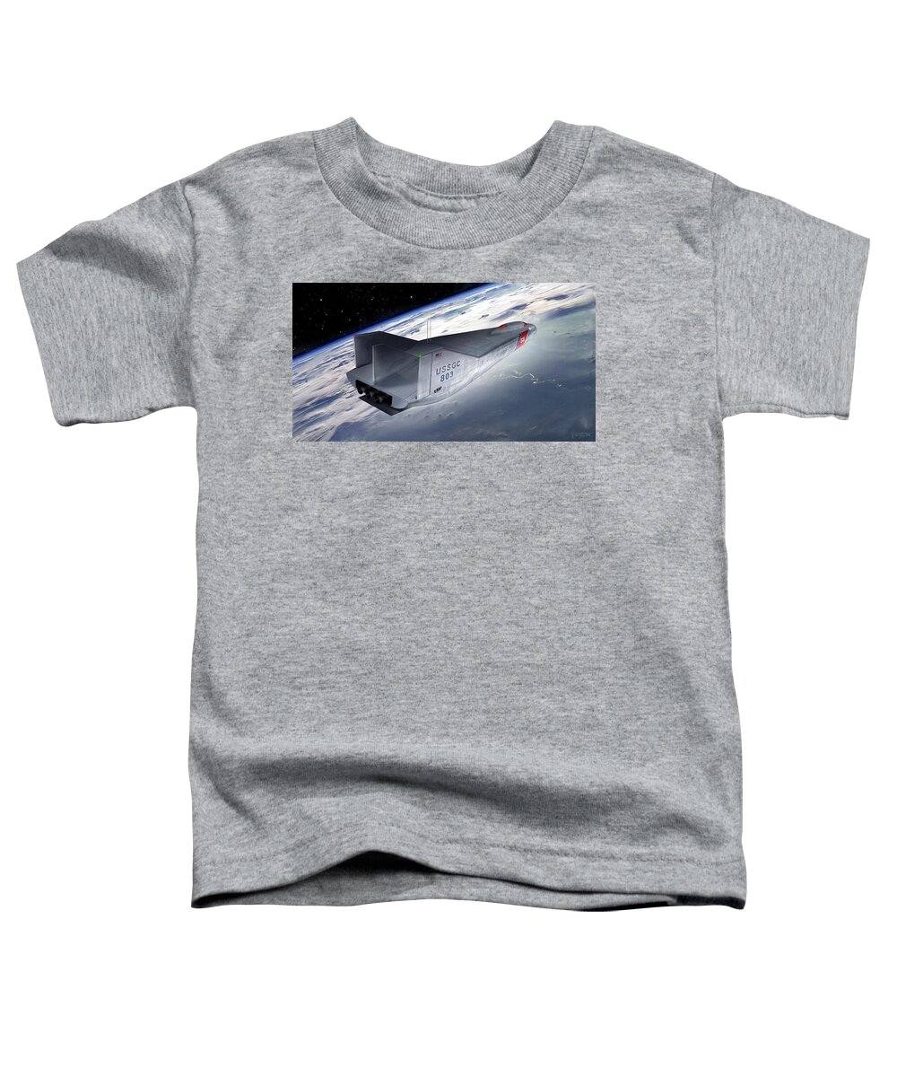 Aerospace Toddler T-Shirt featuring the digital art USCGC Vigilant in LEO by James Vaughan