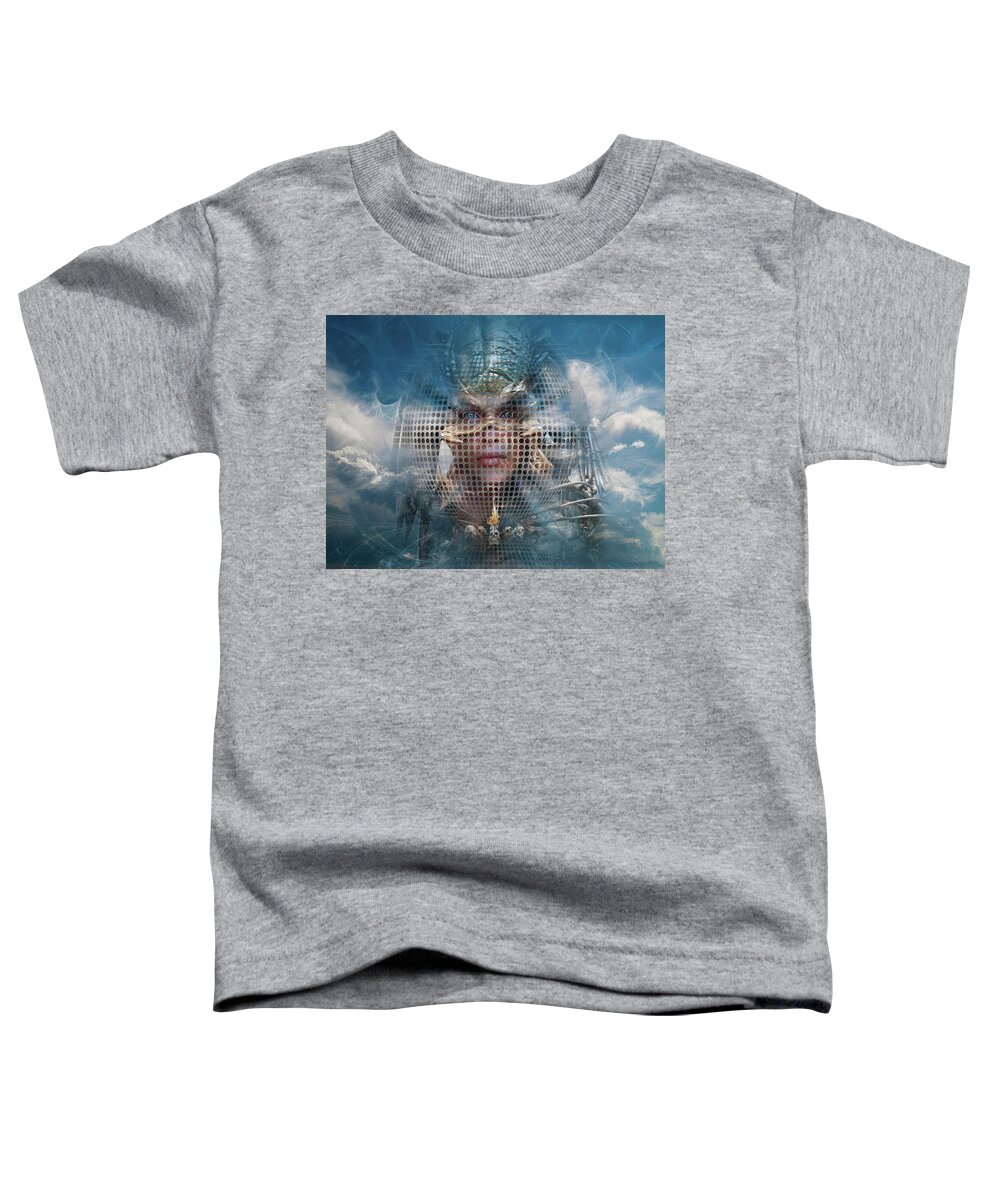 Digital Art Toddler T-Shirt featuring the digital art Valkyrie Phantom or Optical Illusion of Face by George Grie