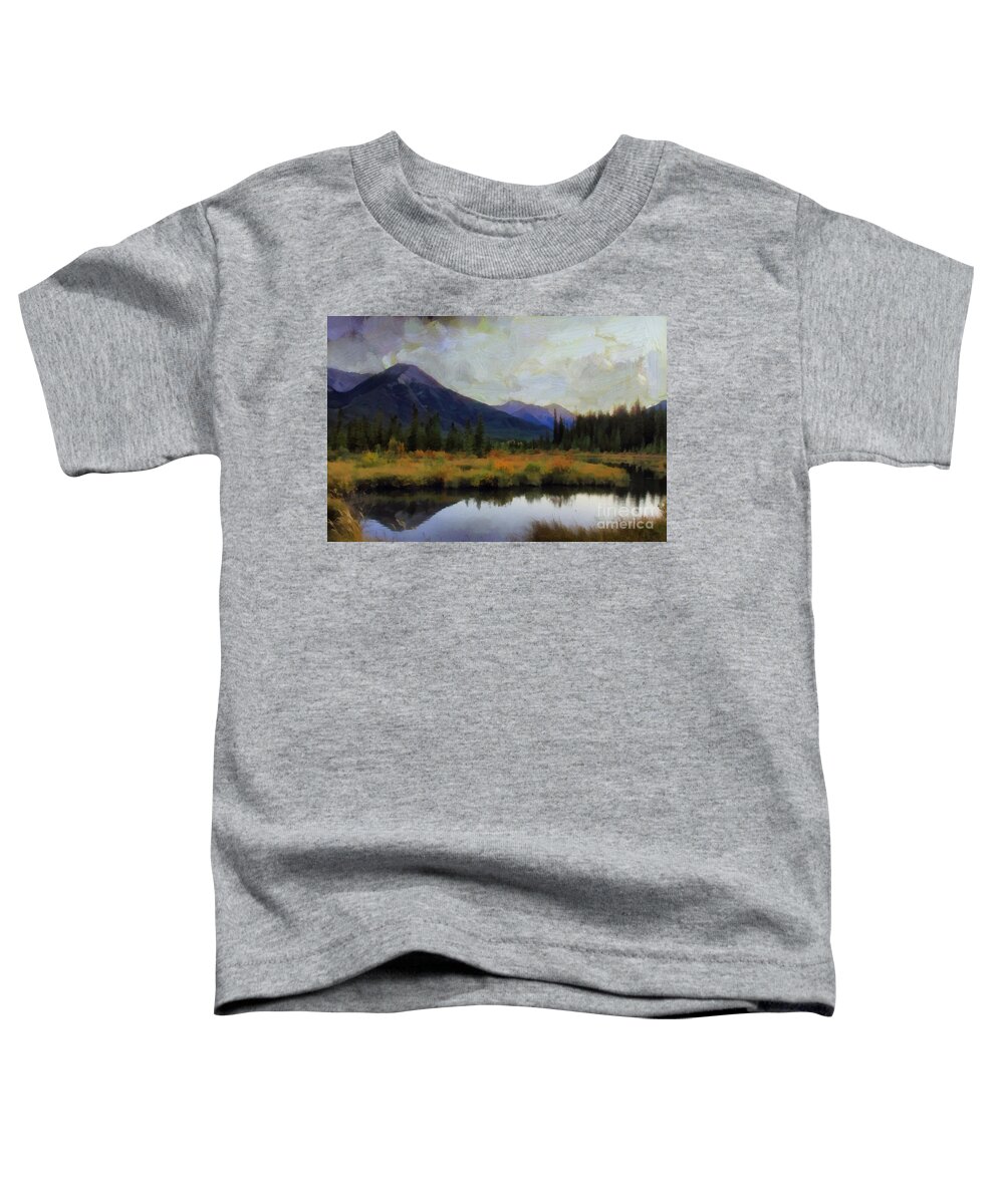 Vermilion Lakes Toddler T-Shirt featuring the photograph Vermilion Lakes At Sunset by Eva Lechner