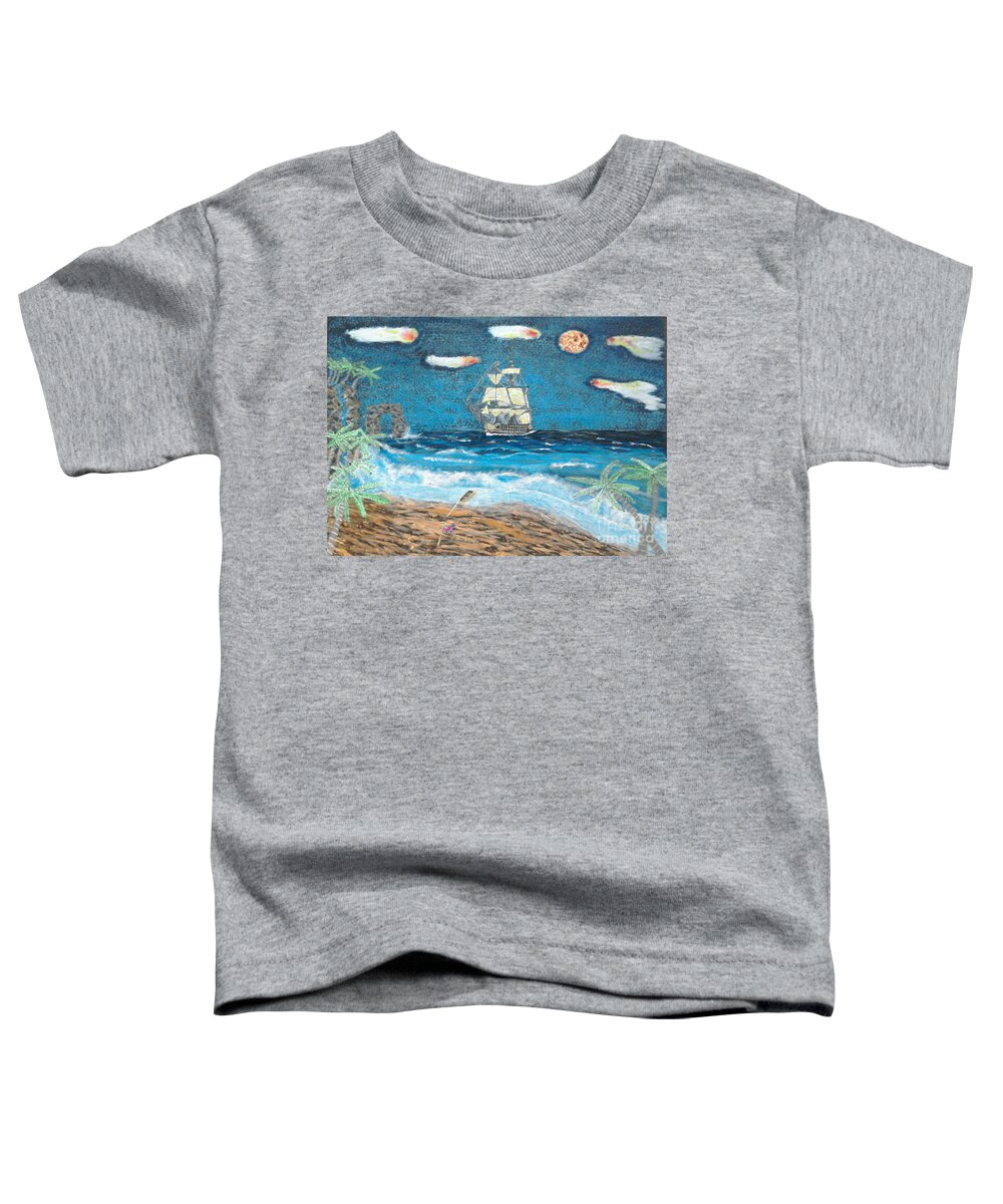 Hms Victory Toddler T-Shirt featuring the painting Victory in Paradise by David Westwood