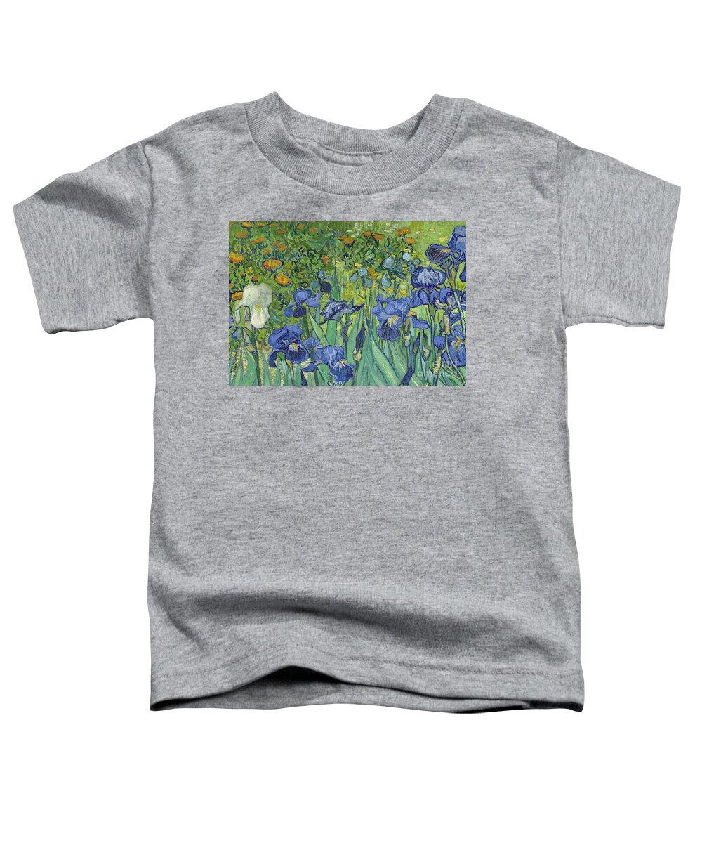 Irises Toddler T-Shirt featuring the painting Vincent Van Gogh, Irises, 1889 by Vincent Van Gogh by Vincent Van Gogh