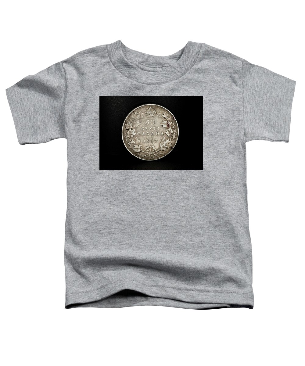 Coin Toddler T-Shirt featuring the photograph Vintage 1917 Canadian Coin by Amelia Pearn