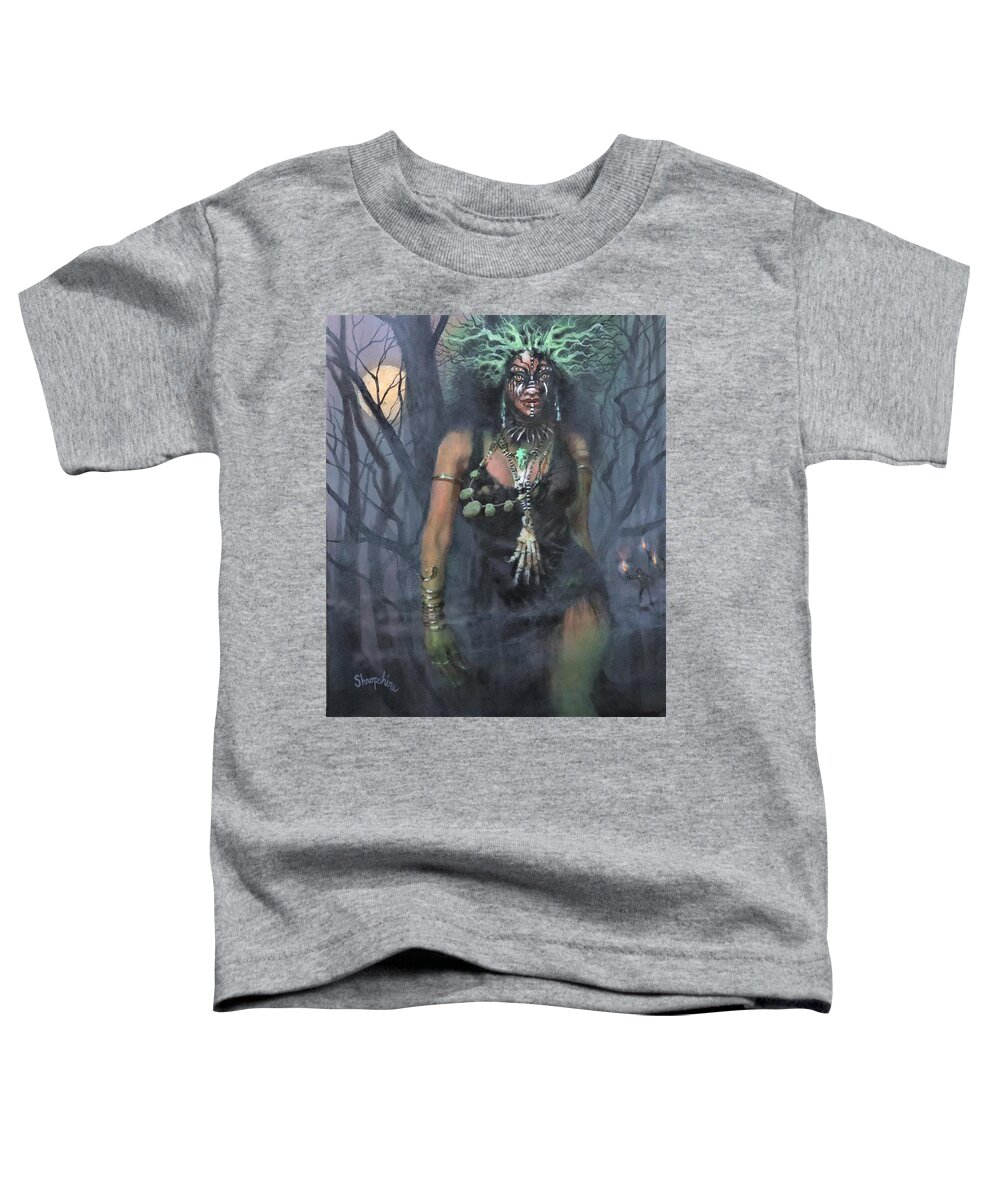  Voodoo Woman Toddler T-Shirt featuring the painting Voodoo Woman by Tom Shropshire