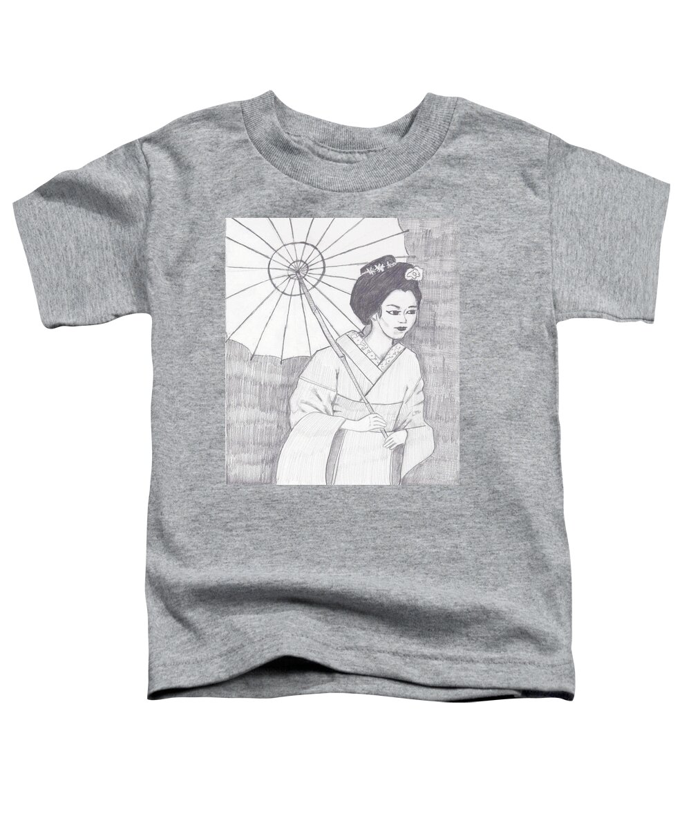  Toddler T-Shirt featuring the drawing Wagasa by Jam Art