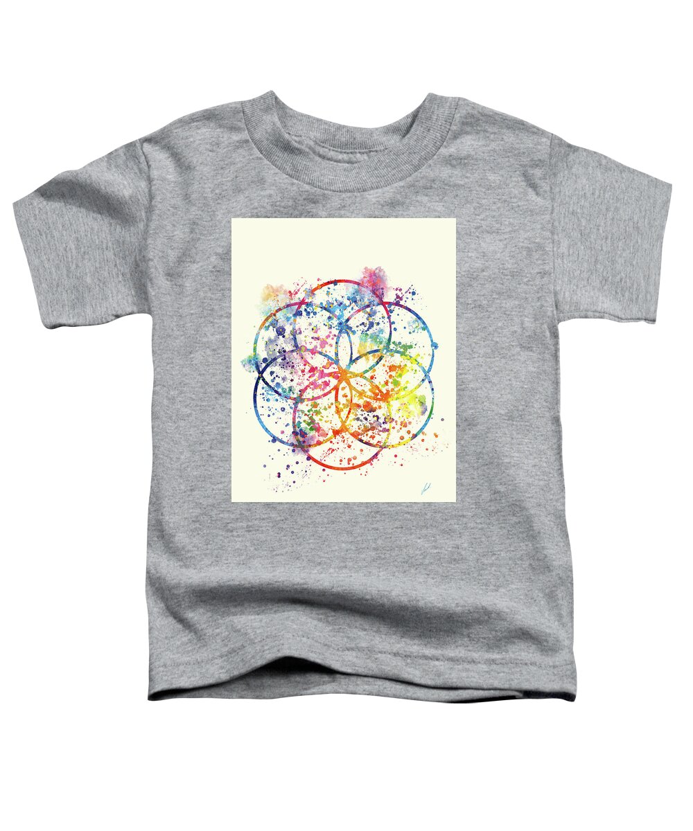 Watercolor Toddler T-Shirt featuring the painting Watercolor - Sacred Geometry For Good Luck by Vart