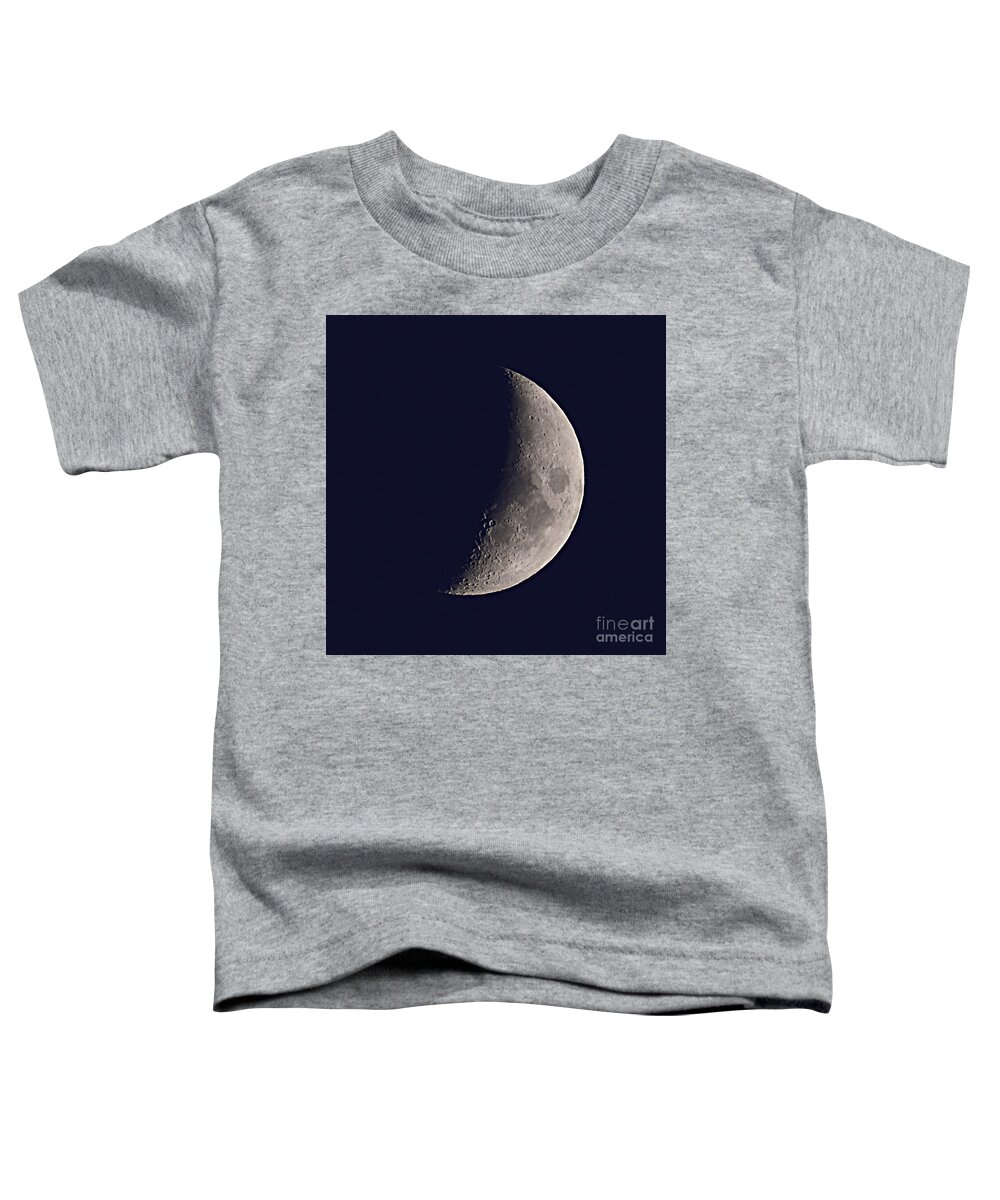 33 Percent Full Moon Toddler T-Shirt featuring the photograph Waxing Cresent Moon November 20, 2020 by Sheila Lee