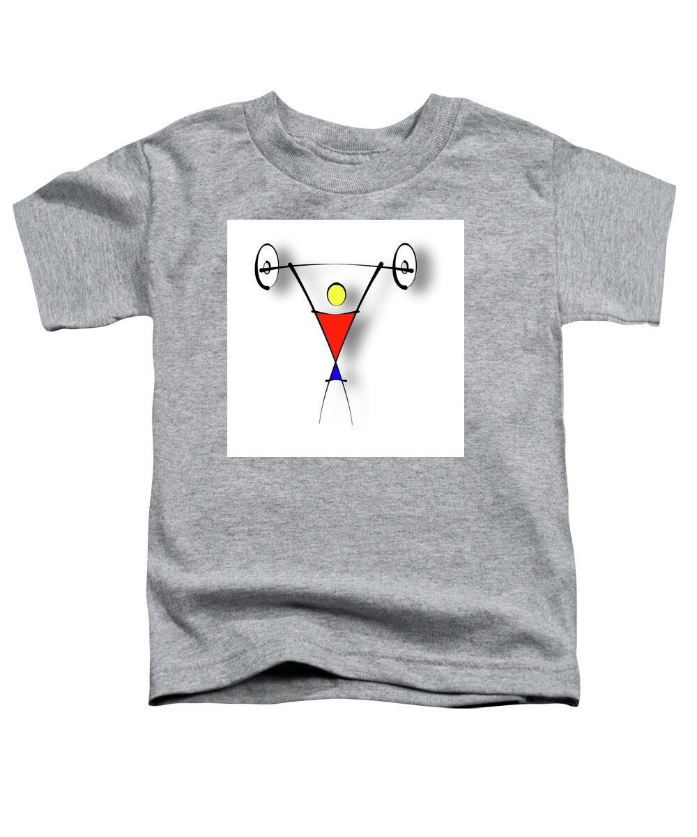 Digital Toddler T-Shirt featuring the digital art Weightlifting by Pal Szeplaky