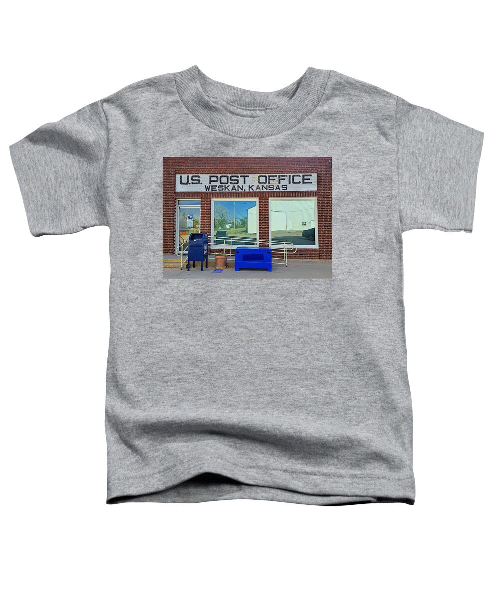 Weskan Toddler T-Shirt featuring the photograph Weskan, Kansas Post Office by Ally White