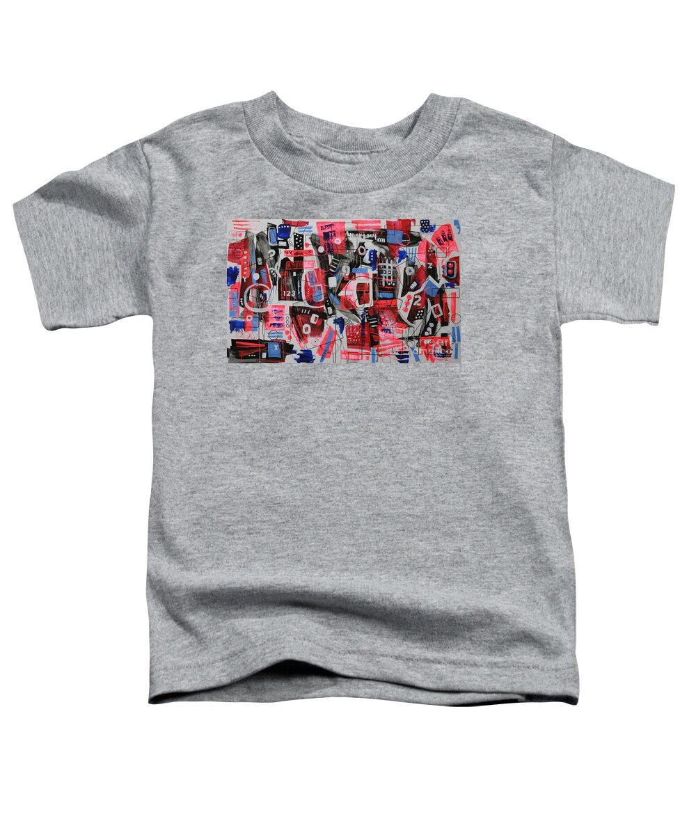 Graffiti Abstract Toddler T-Shirt featuring the painting What It's Like by Jean Clarke