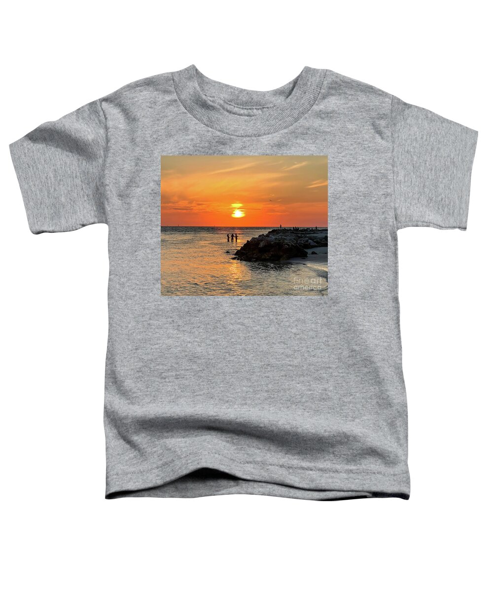 Clearwater Beach Sunset Toddler T-Shirt featuring the photograph When The Sun Goes Down by Kerri Farley