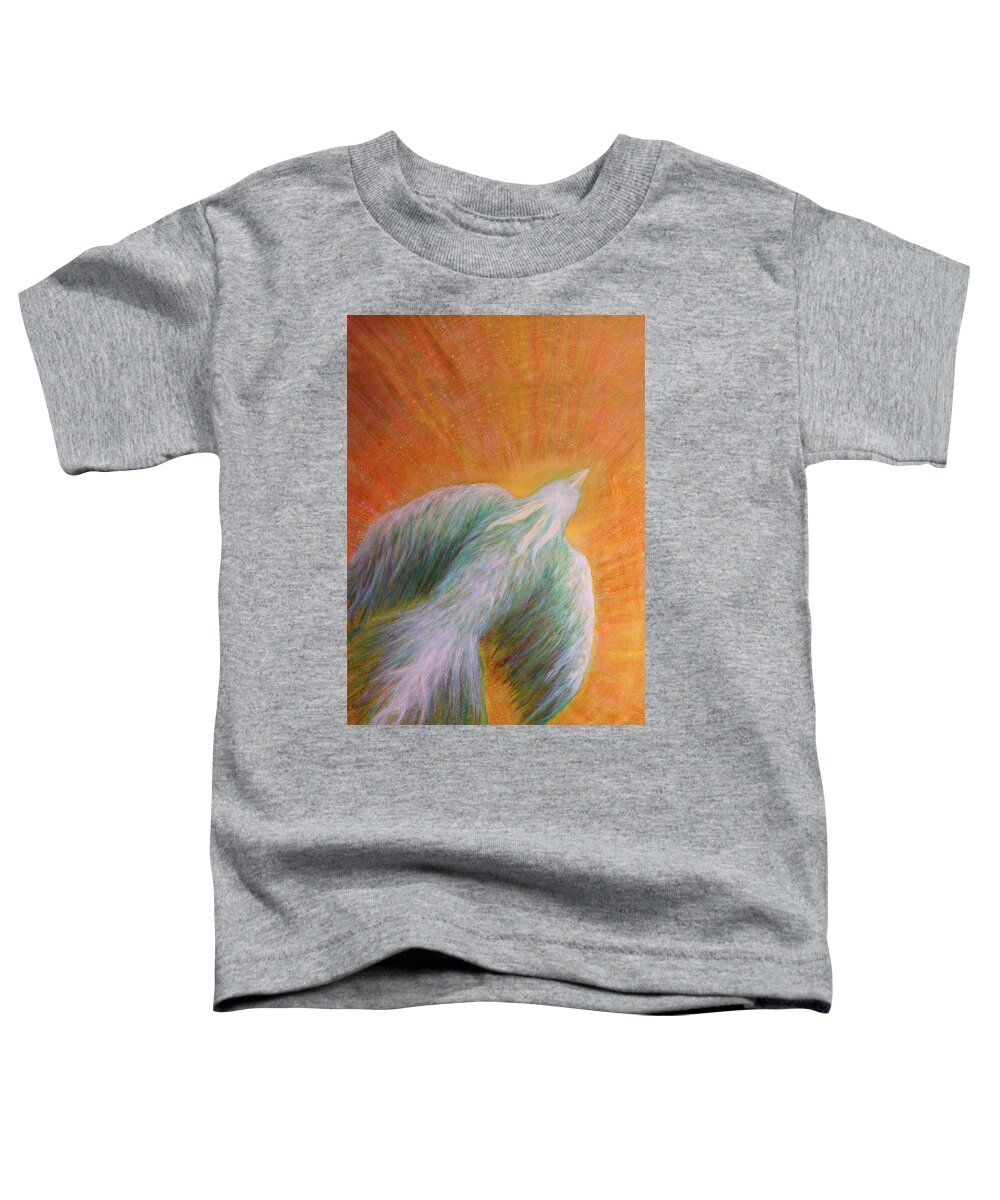 Bird Toddler T-Shirt featuring the painting White Spirit Bird by Irene Vincent