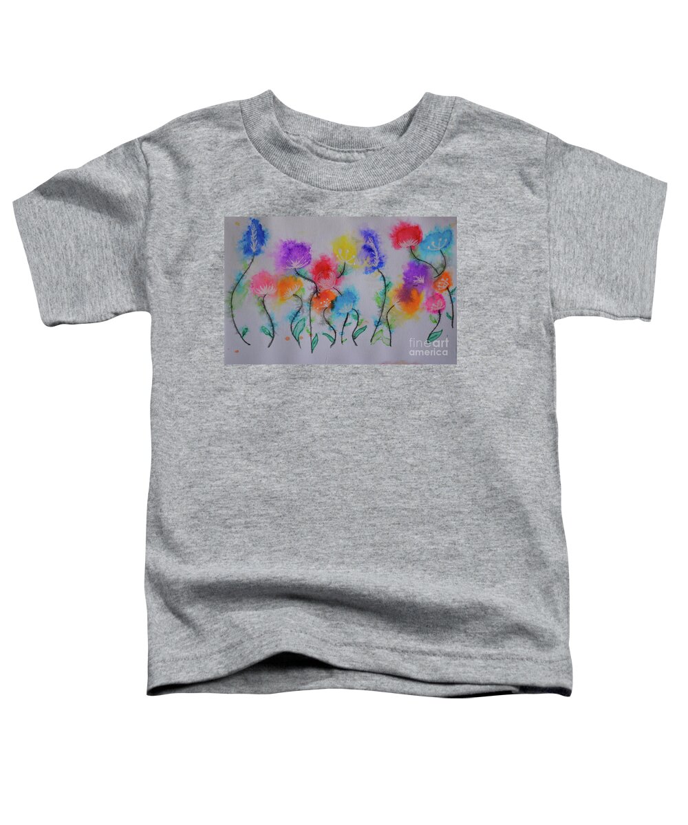 Adrian-deleon Toddler T-Shirt featuring the painting Wild Flowers, by Adrian De Leon Art and Photography
