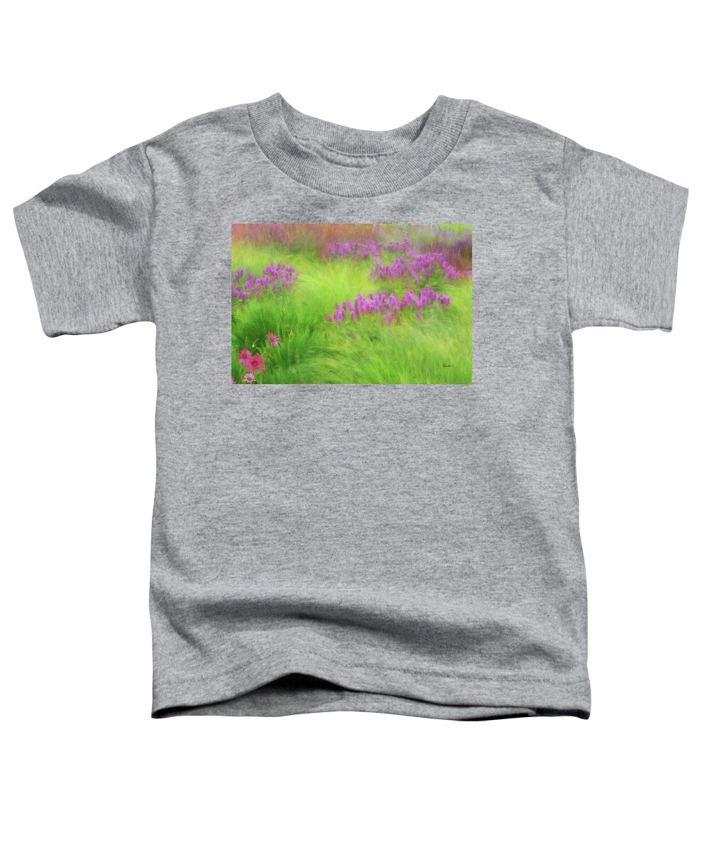 Background Toddler T-Shirt featuring the digital art Wild Lilac Spires in Tall Grass by Russ Harris