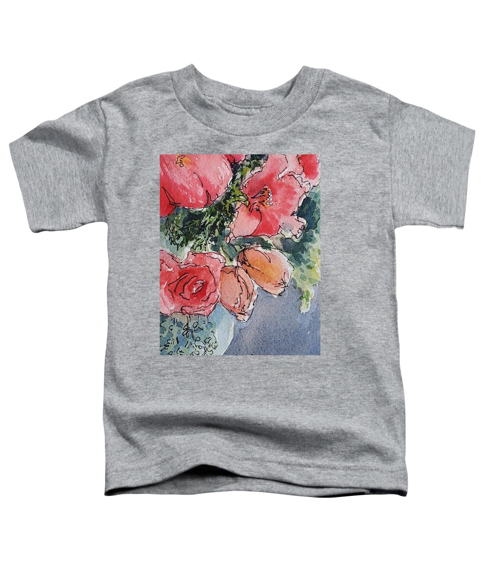 Floral Toddler T-Shirt featuring the painting Winter Bouquet by Sheila Romard