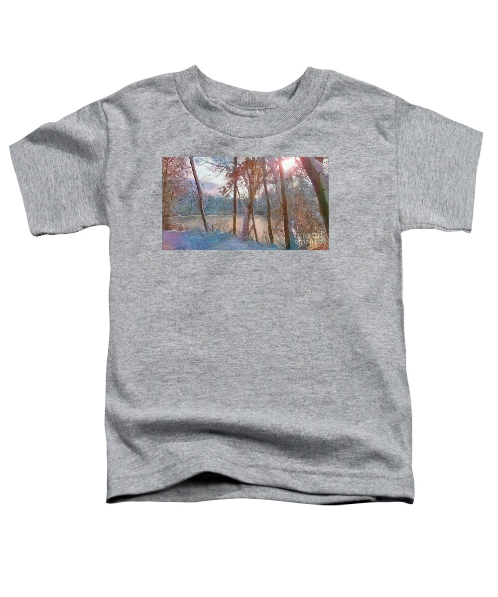 Winter Toddler T-Shirt featuring the painting Winter Dream by Angie Braun