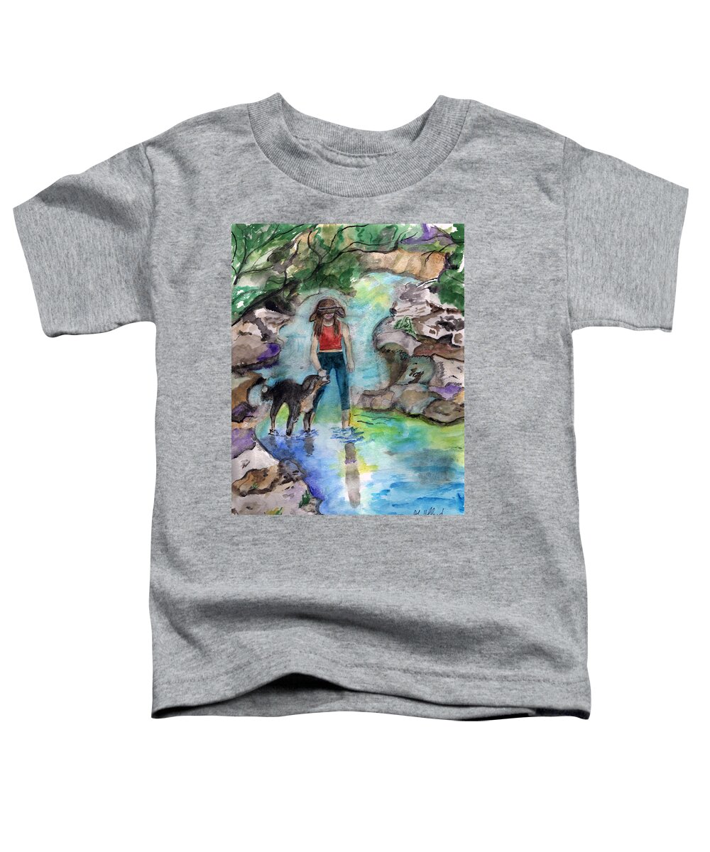 Water Toddler T-Shirt featuring the painting Dog Day Afternoon by Genevieve Holland