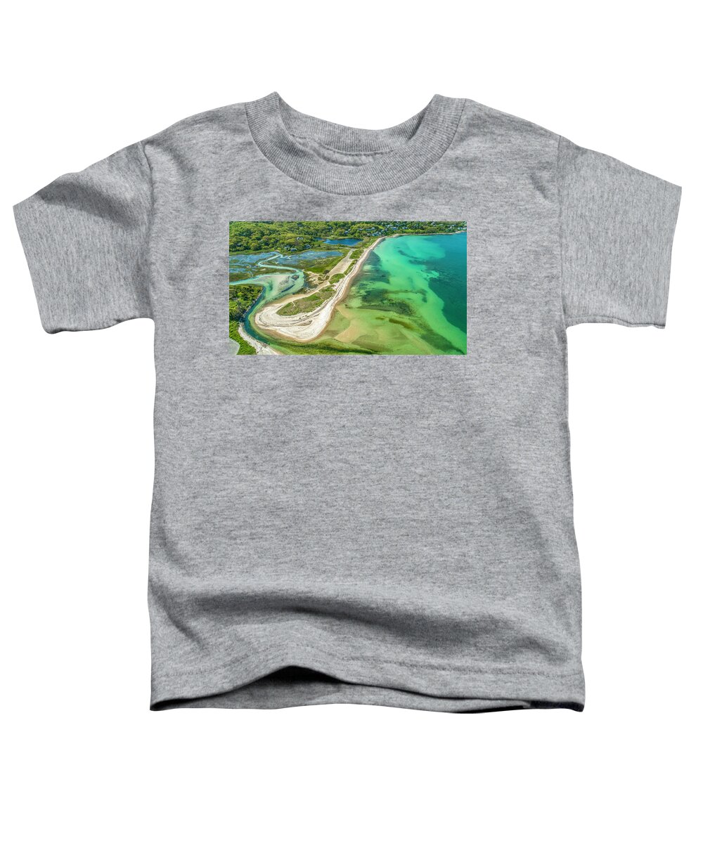Falmouth Toddler T-Shirt featuring the photograph Woodneck Beach by Veterans Aerial Media LLC
