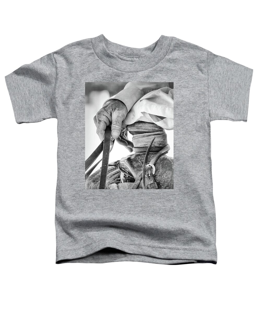 Black Cactus Toddler T-Shirt featuring the photograph Wrangler Hands by Steve Kelley