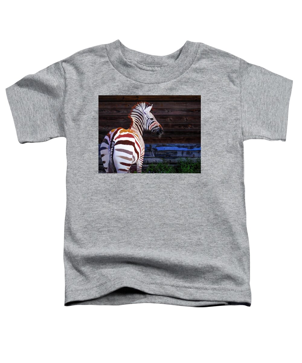 Zebra Toddler T-Shirt featuring the photograph Zebra Stripe Mix Up by Ginger Stein