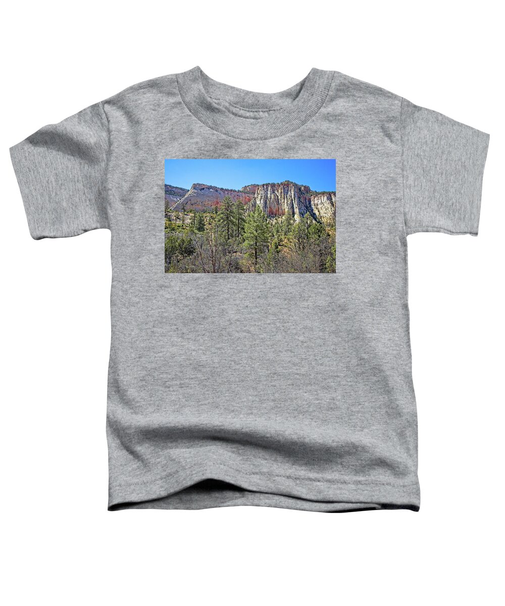 Nature Toddler T-Shirt featuring the photograph Zion's Spectacular Cliffs by Ronald Lutz